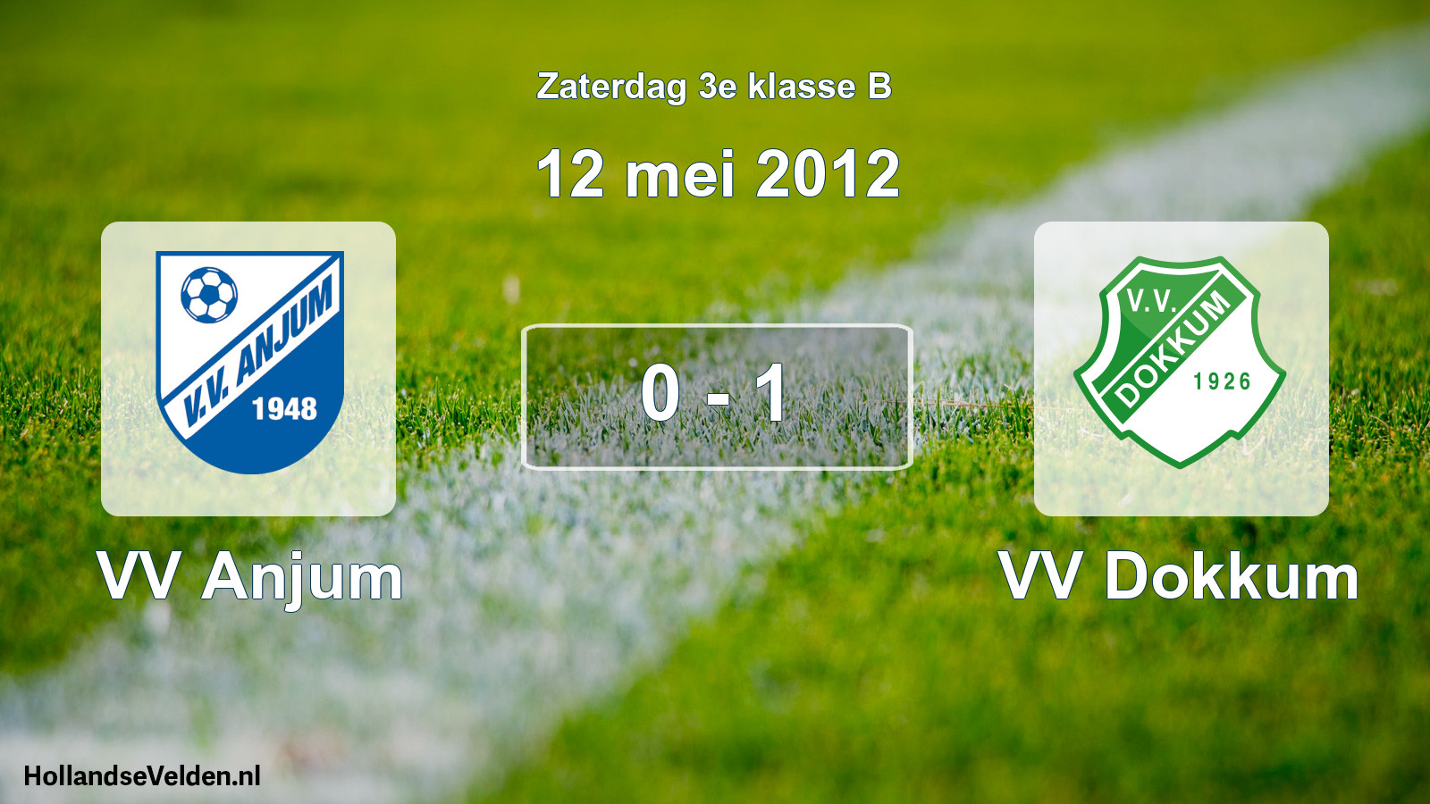 Gespeelde wedstrijd: VV Anjum - VV Dokkum 0 - 1 (12 mei 2012)