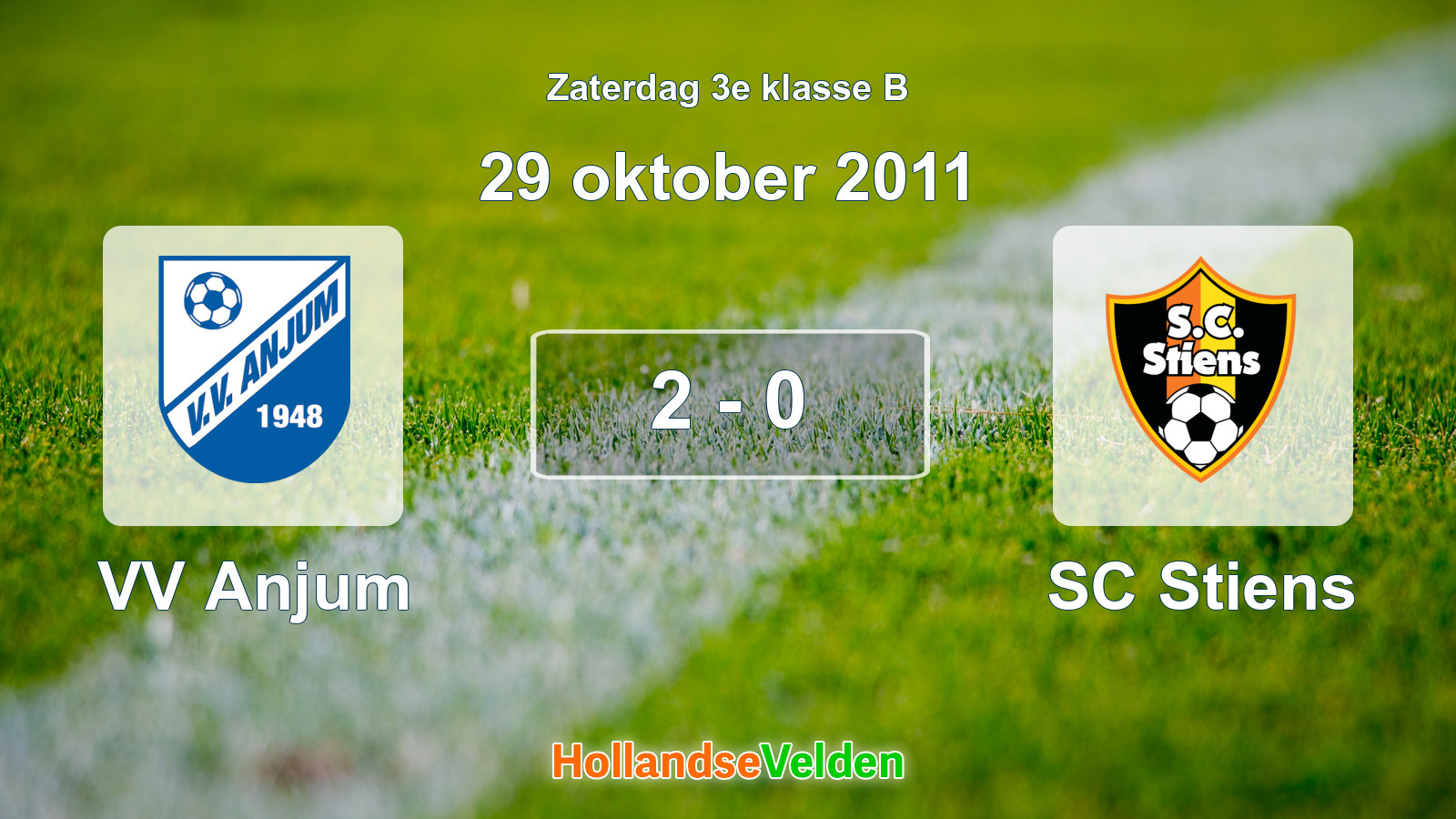 Gespeelde wedstrijd: VV Anjum - SC Stiens 2 - 0 (29 oktober 2011)