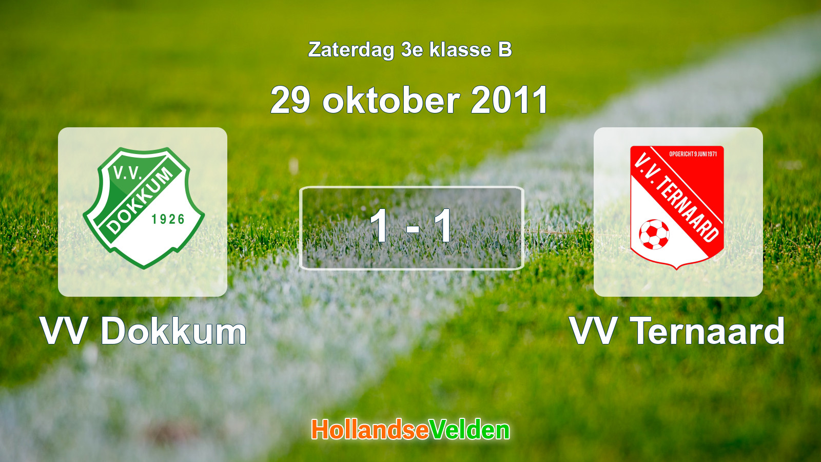 Gespeelde wedstrijd: VV Dokkum - VV Ternaard 1 - 1 (29 oktober 2011)