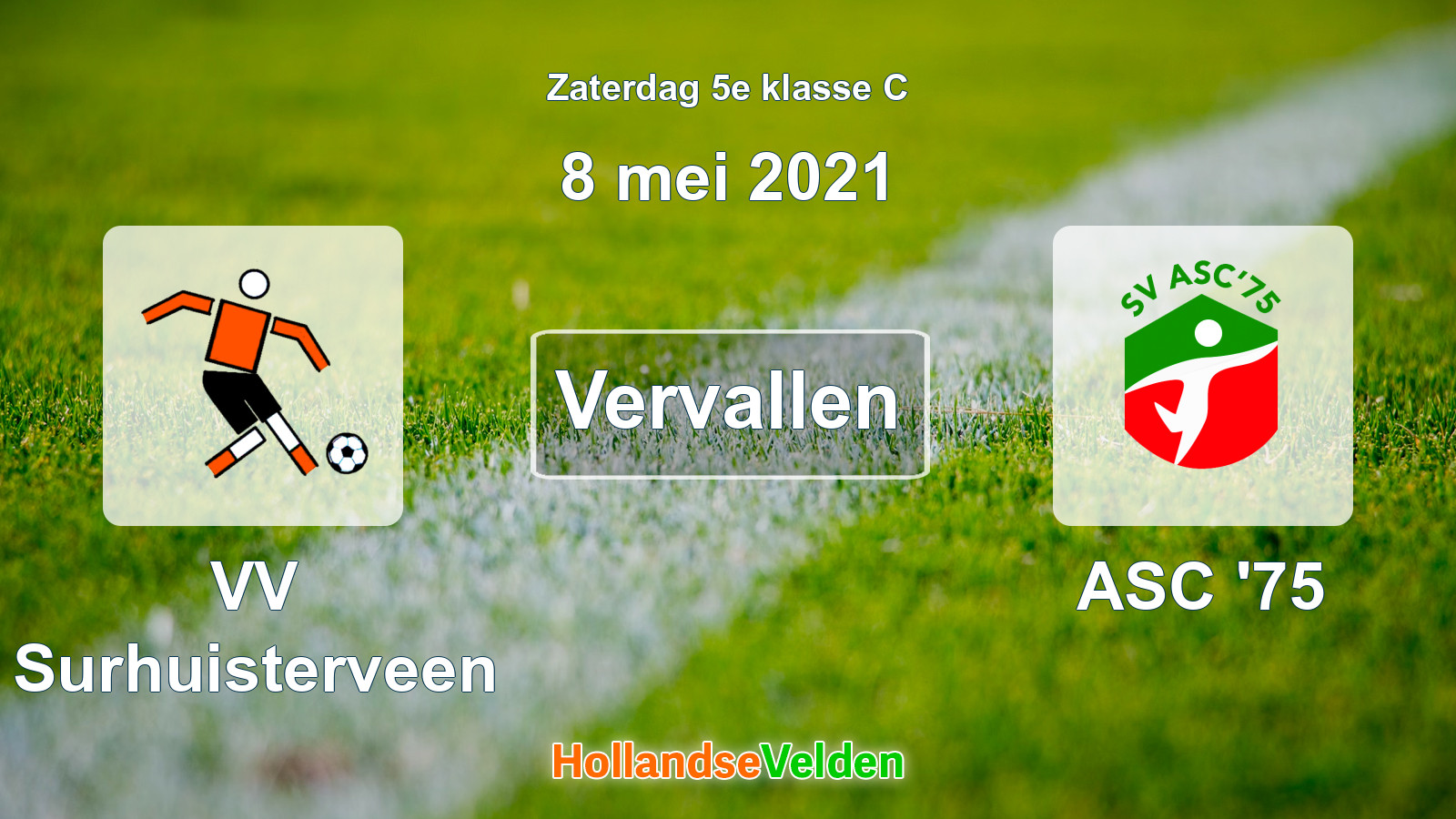 Geplande wedstrijd: VV Surhuisterveen - ASC '75 (8 mei 2021)