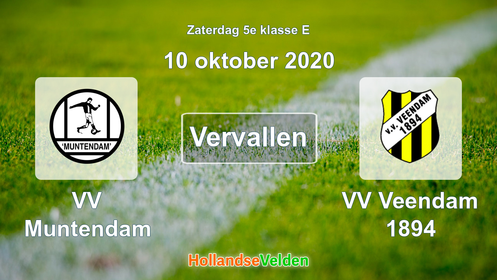Geplande wedstrijd: VV Muntendam - VV Veendam 1894 (10 oktober 2020)