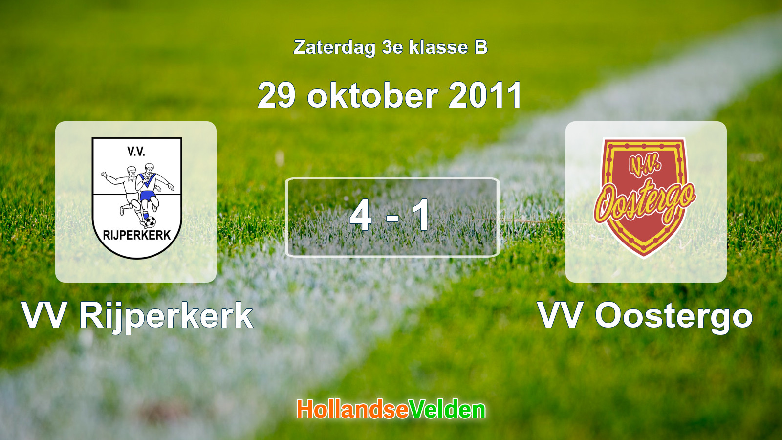 Gespeelde wedstrijd: VV Rijperkerk - VV Oostergo 4 - 1 (29 oktober 2011)