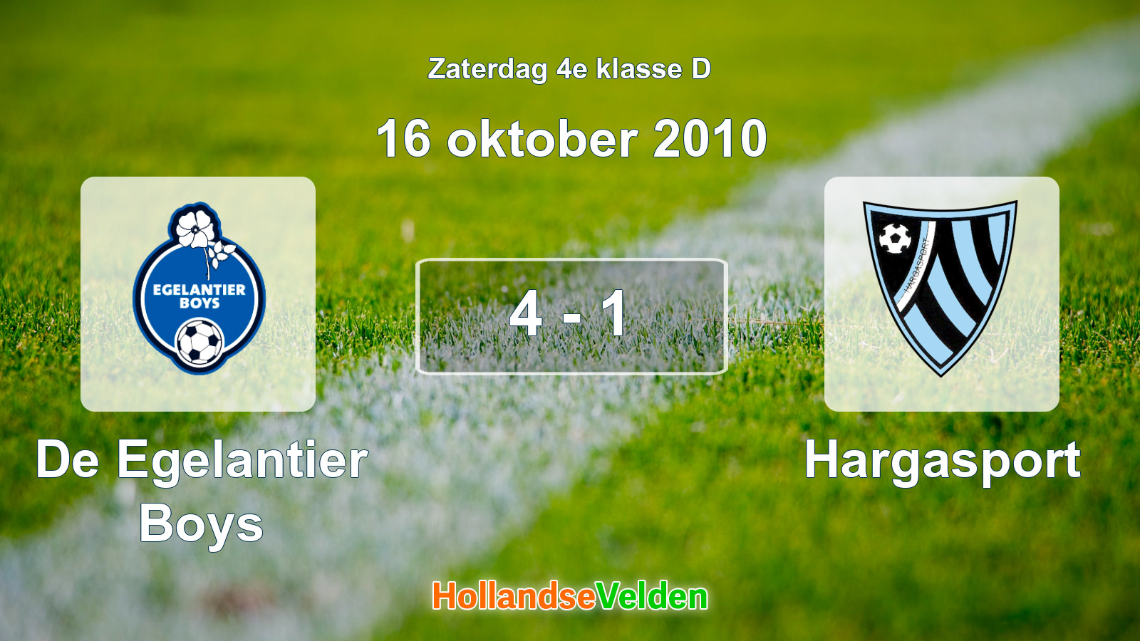 Gespeelde wedstrijd: De Egelantier Boys - Hargasport 4 - 1 (16 oktober 2010)