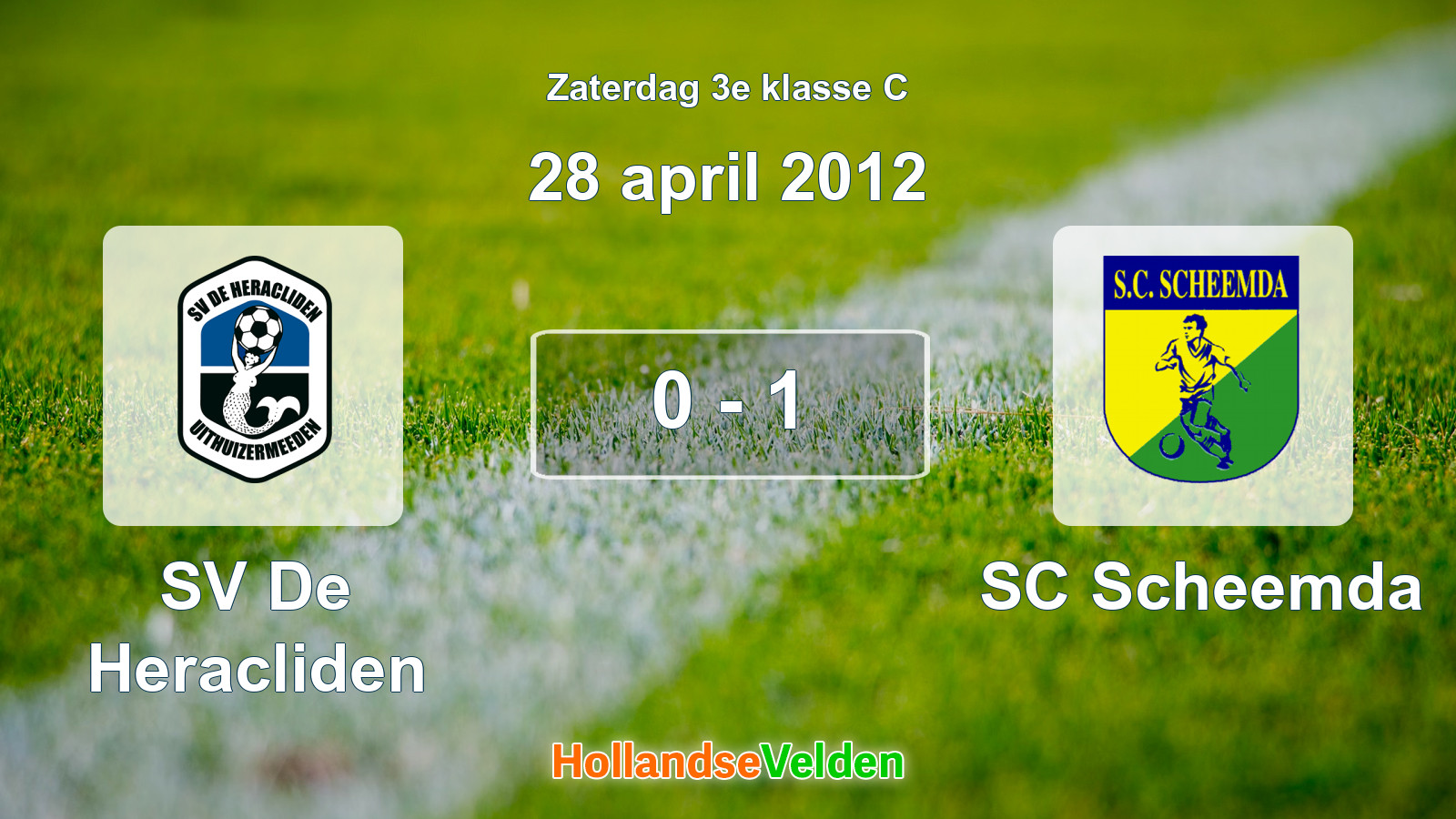 Gespeelde wedstrijd: SV De Heracliden - SC Scheemda 0 - 1 (28 april 2012)