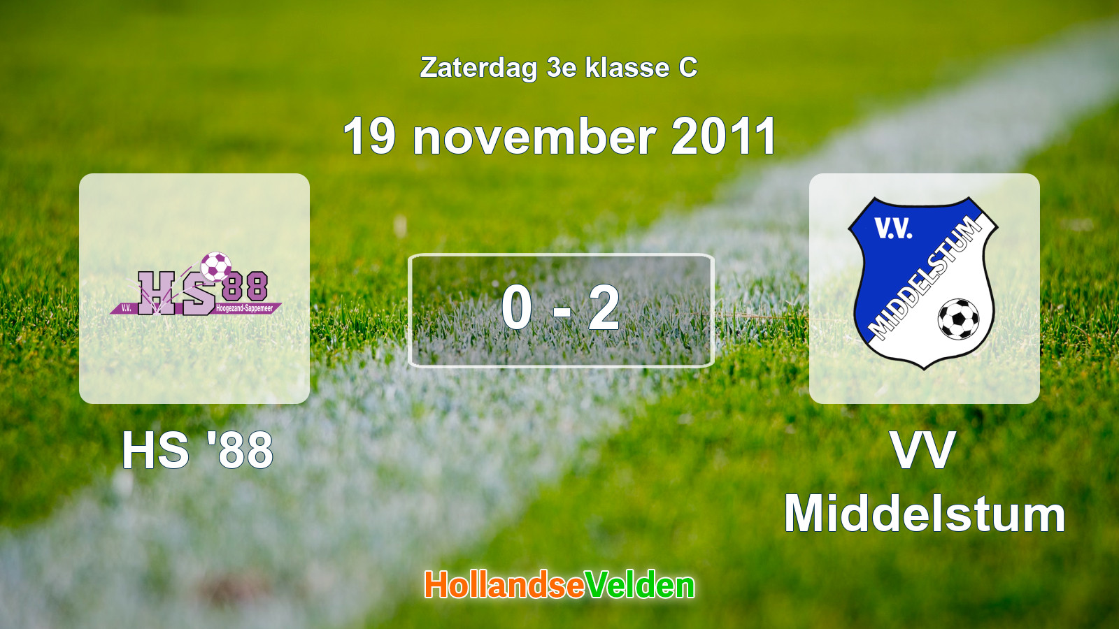 Gespeelde wedstrijd: HS '88 - VV Middelstum 0 - 2 (19 november 2011)