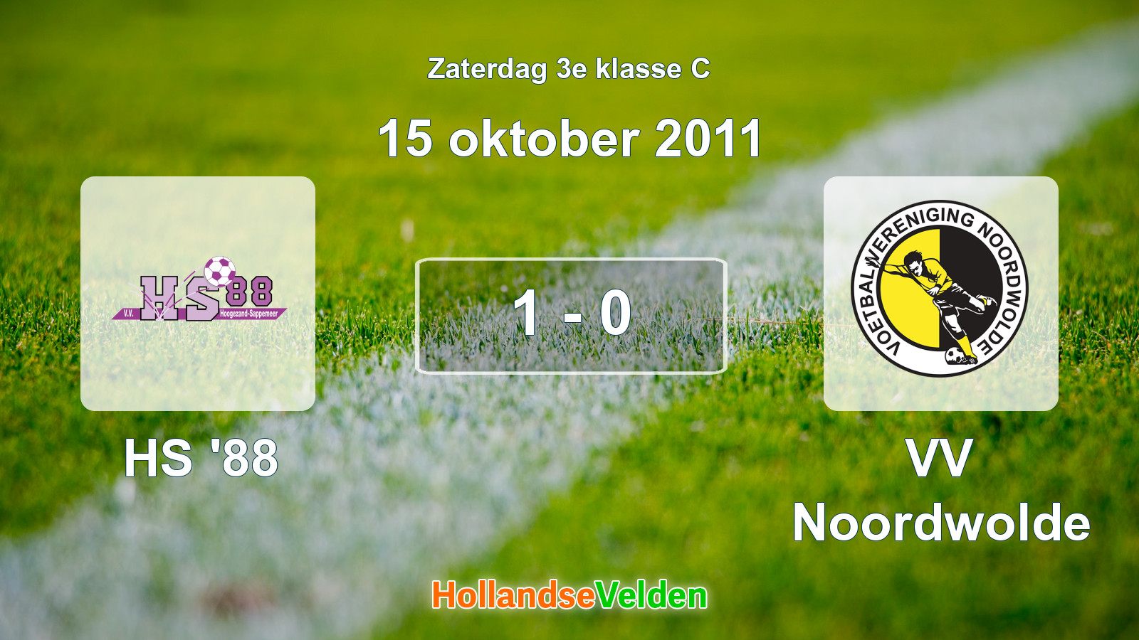 Gespeelde wedstrijd: HS '88 - VV Noordwolde 1 - 0 (15 oktober 2011)