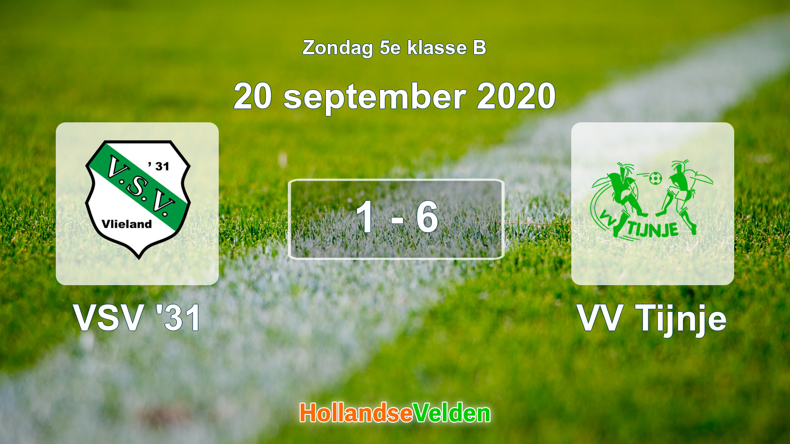 Gespeelde wedstrijd: VSV '31 - VV Tijnje 1 - 6 (20 september 2020)