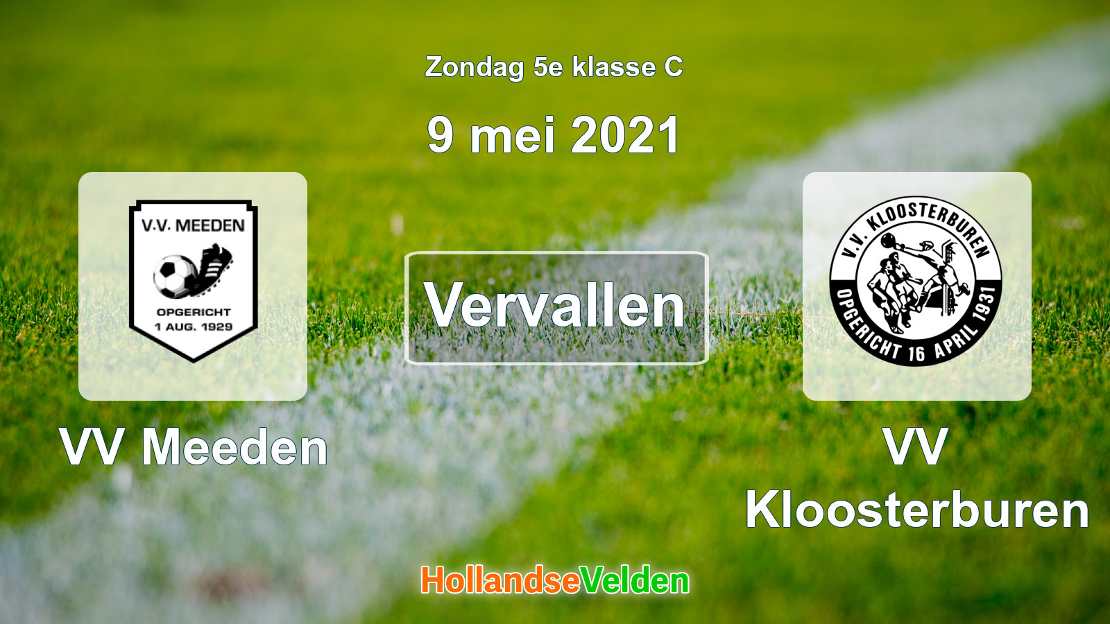 Geplande wedstrijd: VV Meeden - VV Kloosterburen (9 mei 2021)