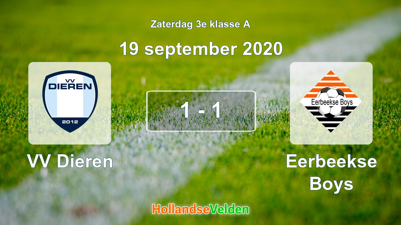 Gespeelde wedstrijd: VV Dieren - Eerbeekse Boys 1 - 1 (19 september 2020)