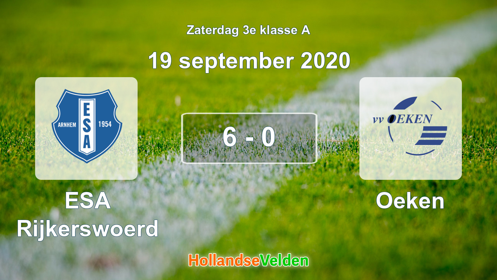 Gespeelde wedstrijd: ESA Rijkerswoerd - Oeken 6 - 0 (19 september 2020)
