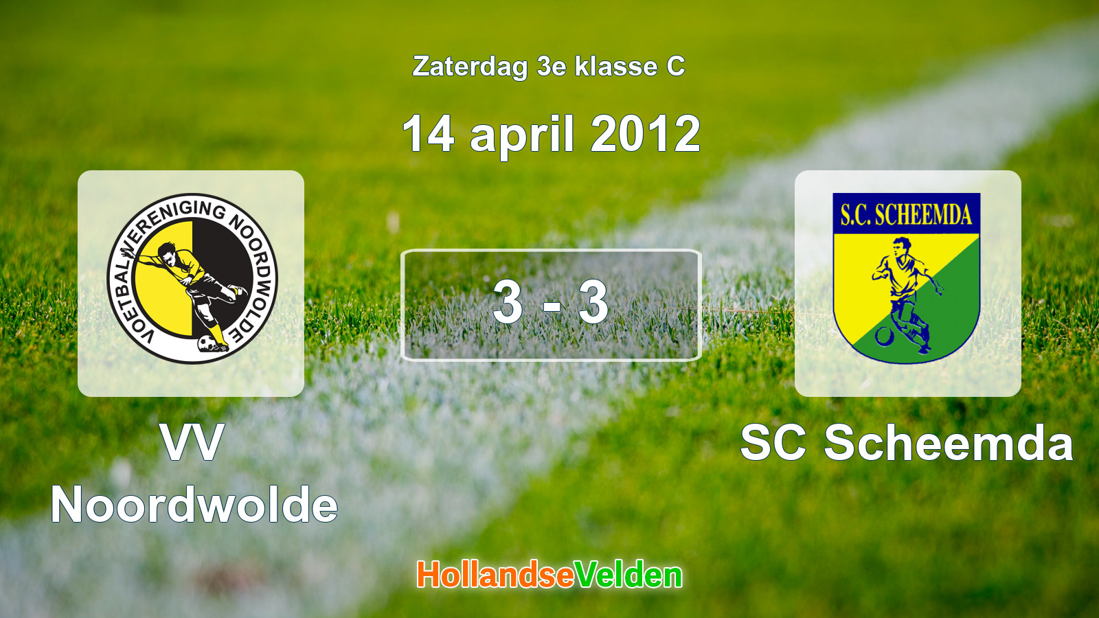 Gespeelde wedstrijd: VV Noordwolde - SC Scheemda 3 - 3 (14 april 2012)