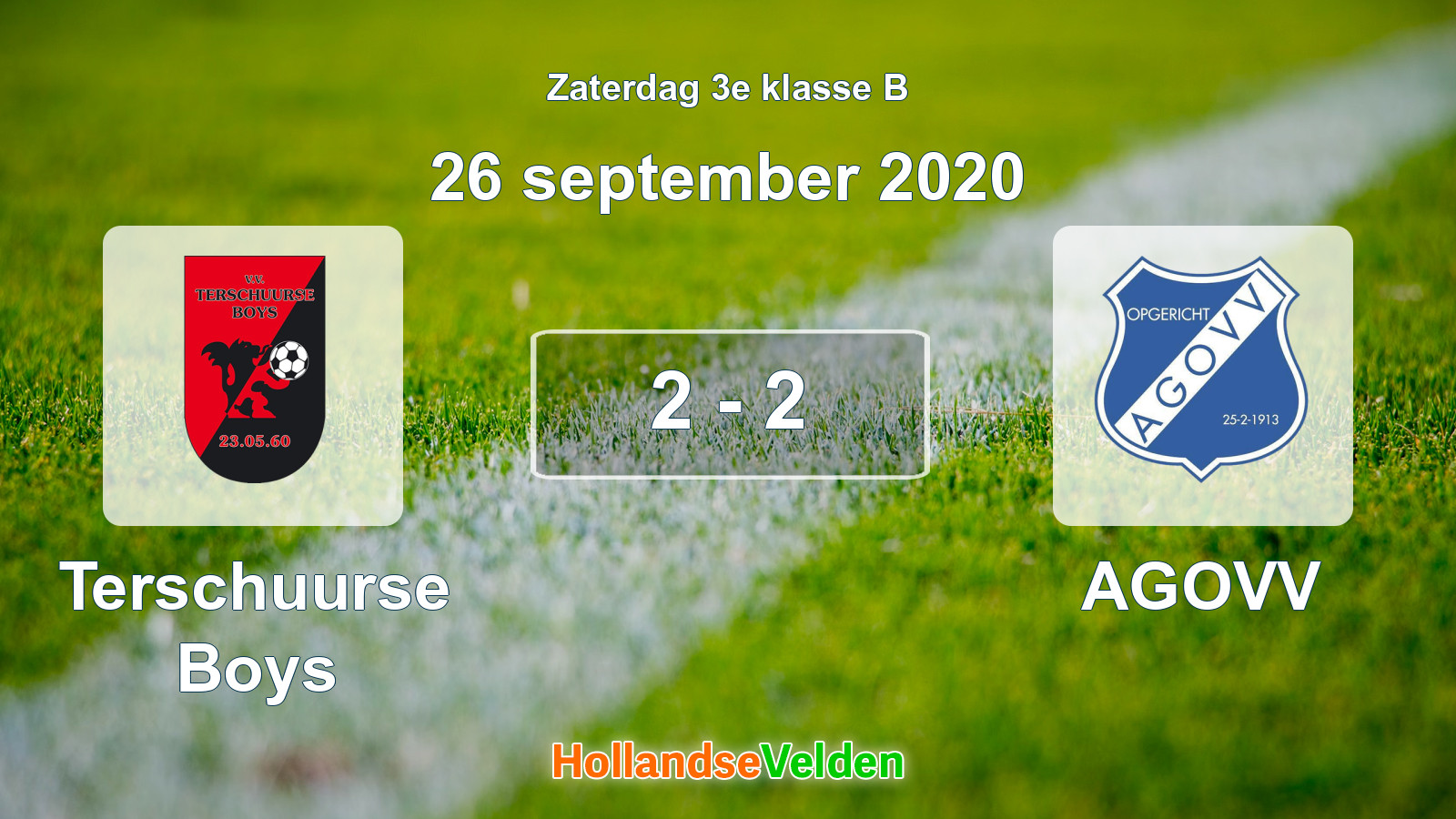Gespeelde wedstrijd: Terschuurse Boys - AGOVV 2 - 2 (26 september 2020)