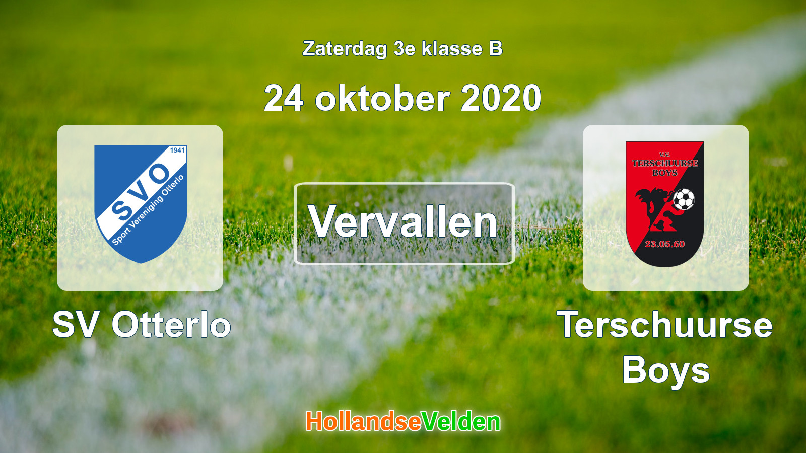 Geplande wedstrijd: SV Otterlo - Terschuurse Boys (24 oktober 2020)
