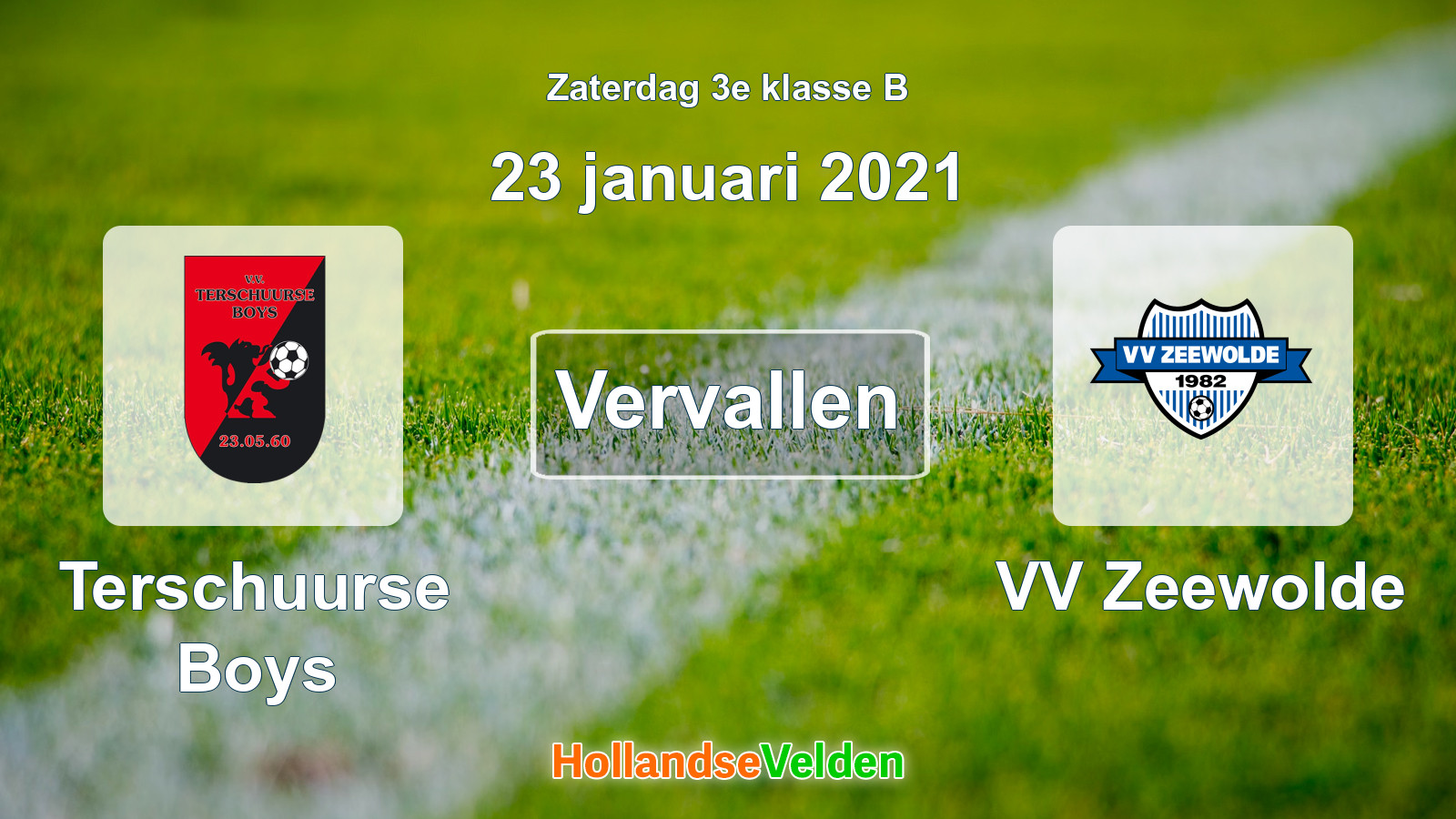 Geplande wedstrijd: Terschuurse Boys - VV Zeewolde (23 januari 2021)