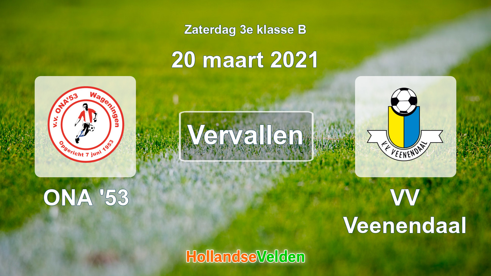 Geplande wedstrijd: ONA '53 - VV Veenendaal (20 maart 2021)
