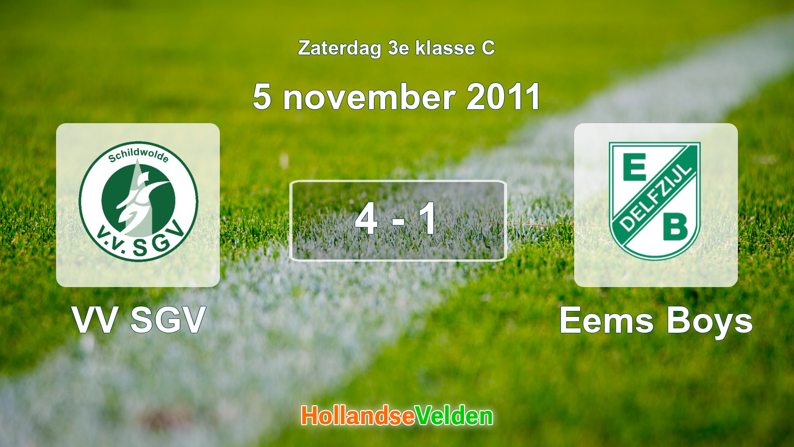 Gespeelde wedstrijd: VV SGV - Eems Boys 4 - 1 (5 november 2011)