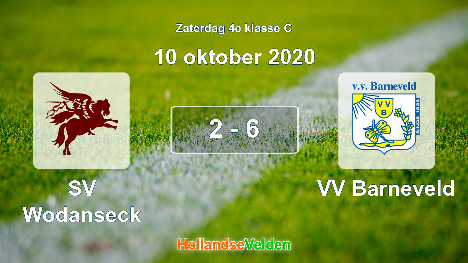Gespeelde wedstrijd: SV Wodanseck - VV Barneveld 2 - 6 (10 oktober 2020)