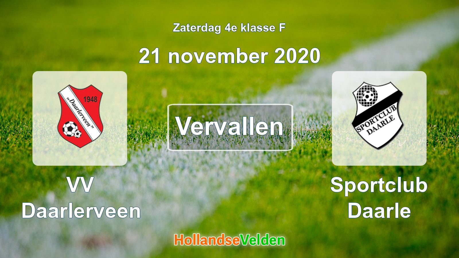 Geplande wedstrijd: VV Daarlerveen - Sportclub Daarle (21 november 2020)