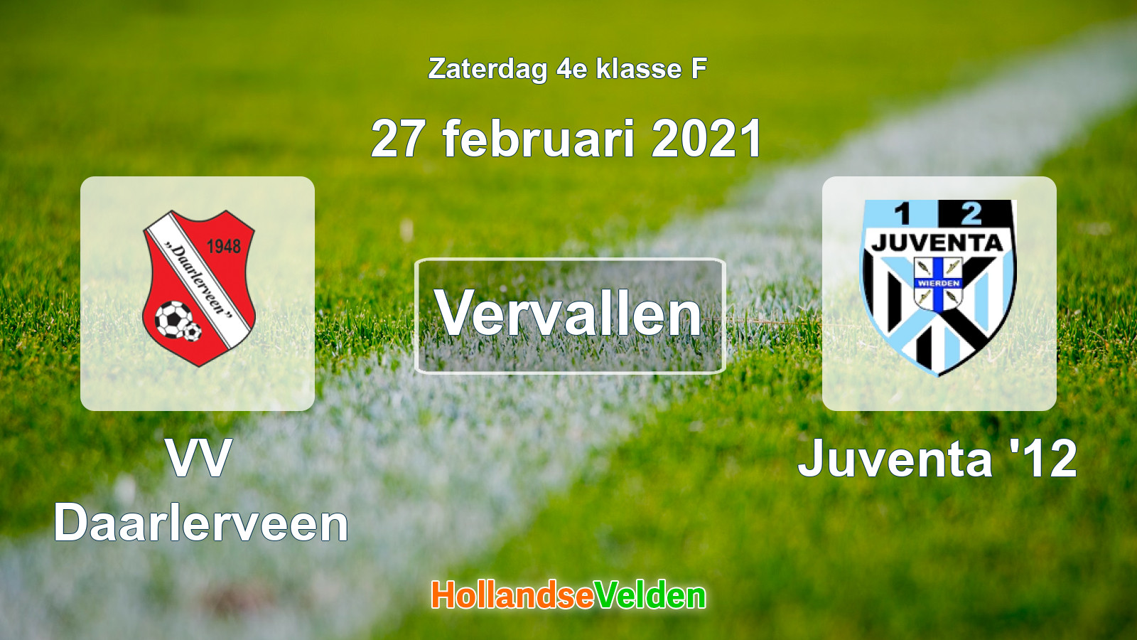 Geplande wedstrijd: VV Daarlerveen - Juventa '12 (27 februari 2021)