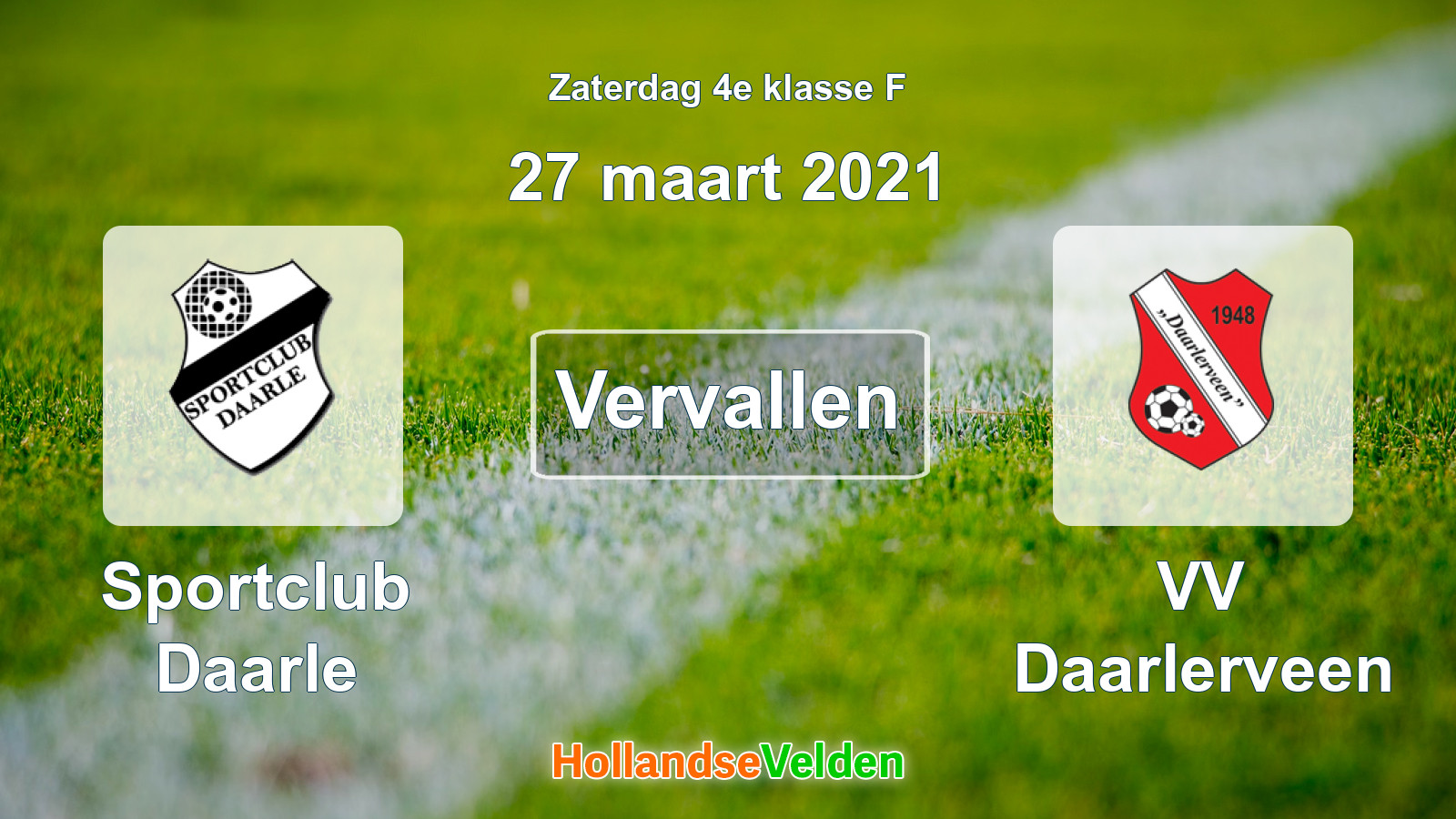 Geplande wedstrijd: Sportclub Daarle - VV Daarlerveen (27 maart 2021)