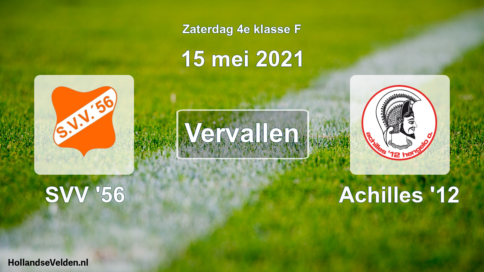 Geplande wedstrijd: SVV '56 - Achilles '12 (15 mei 2021)