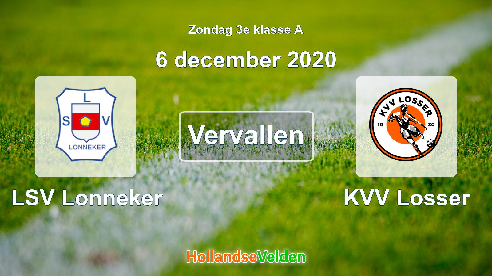 Geplande wedstrijd: LSV Lonneker - KVV Losser (6 december 2020)