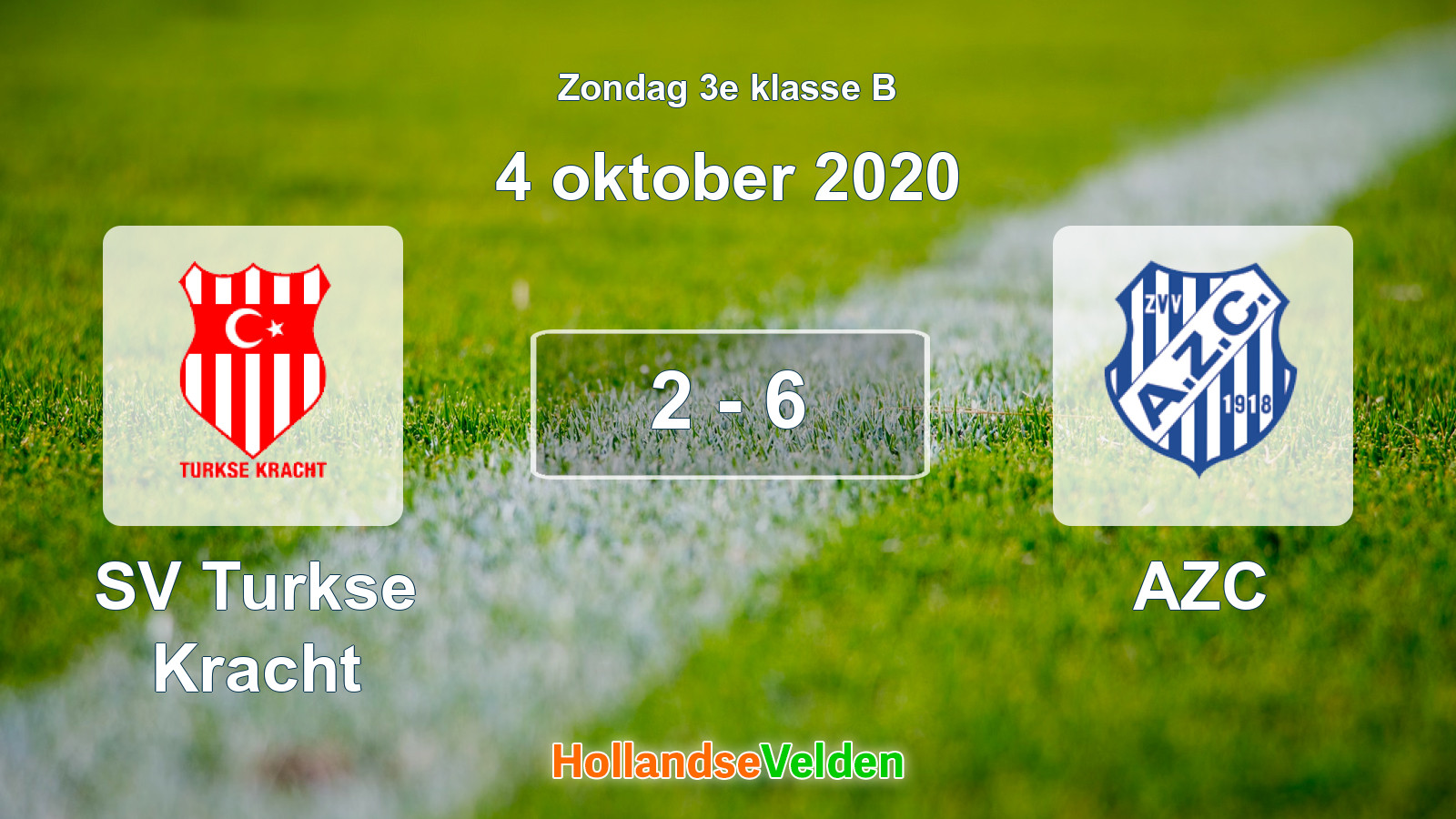 Gespeelde wedstrijd: SV Turkse Kracht - AZC 2 - 6 (4 oktober 2020)