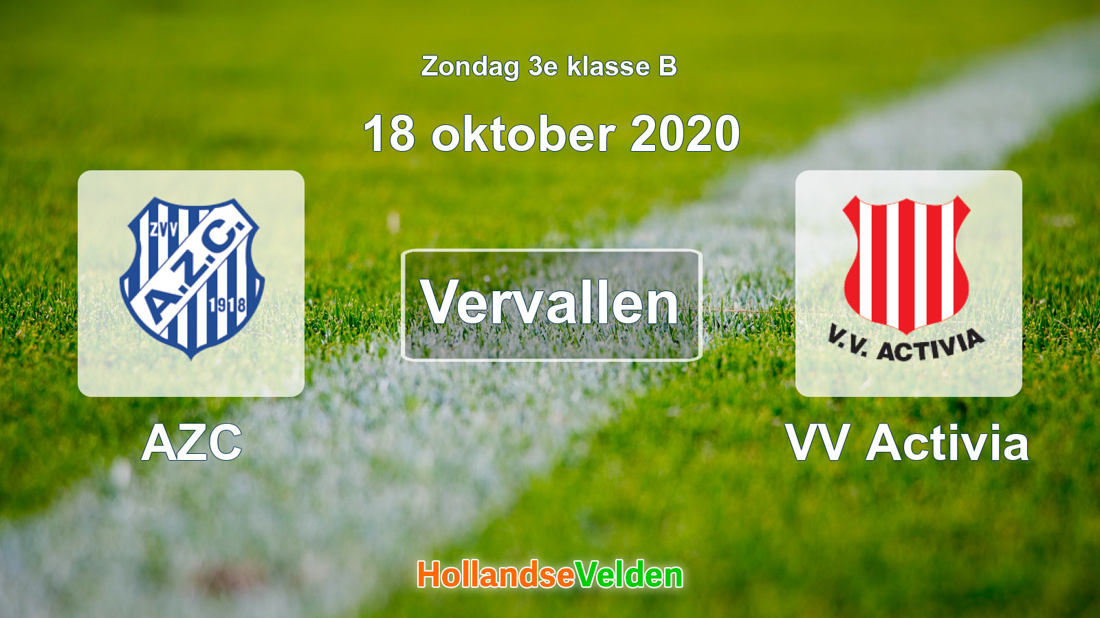 Geplande wedstrijd: AZC - VV Activia (18 oktober 2020)
