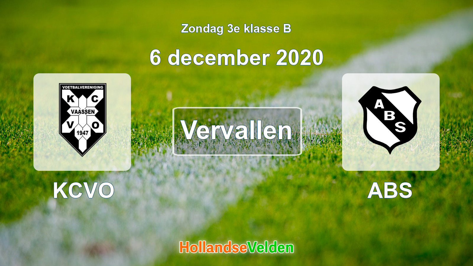 Geplande wedstrijd: KCVO - ABS (6 december 2020)