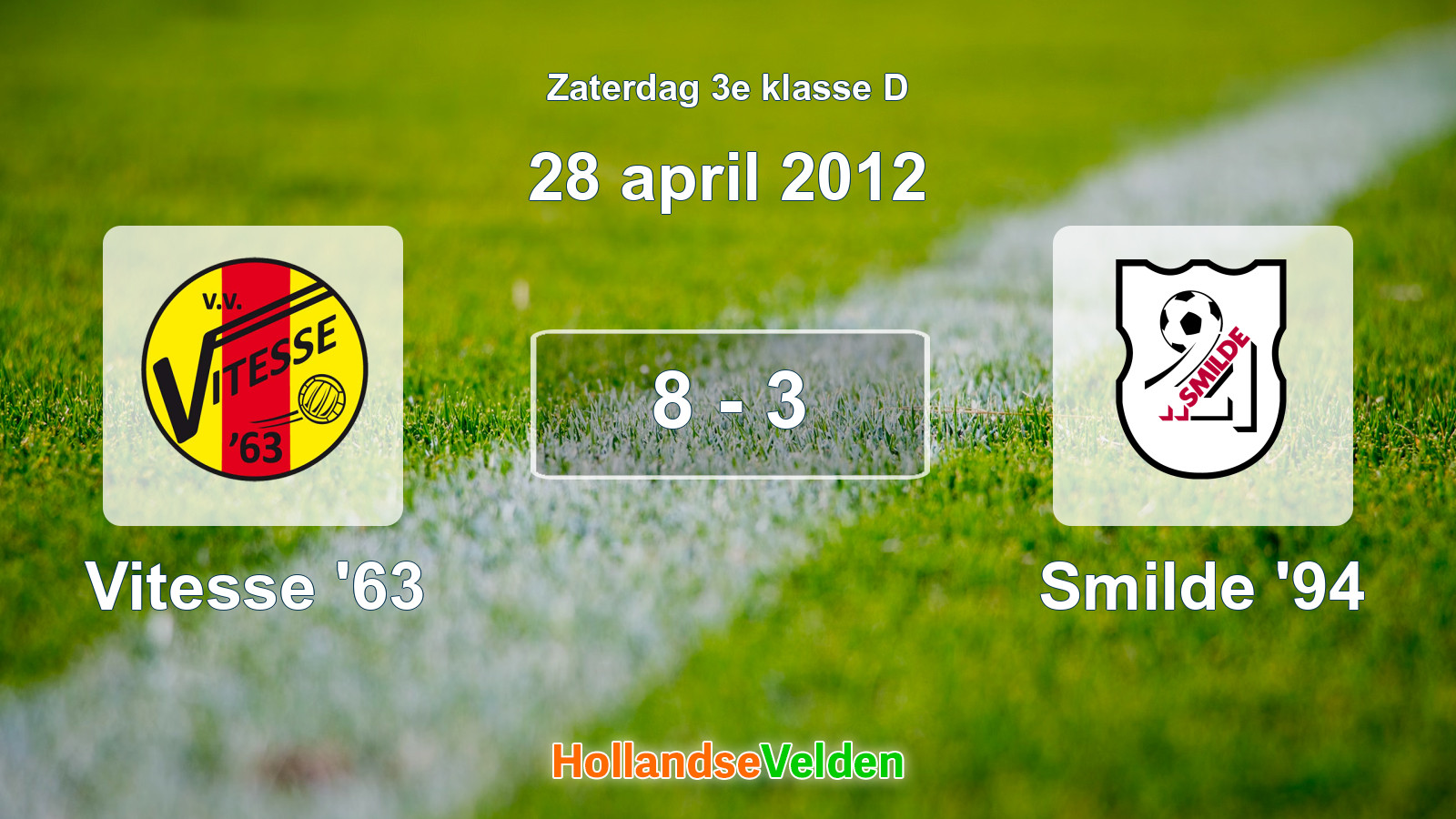 Gespeelde wedstrijd: Vitesse '63 - Smilde '94 8 - 3 (28 april 2012)