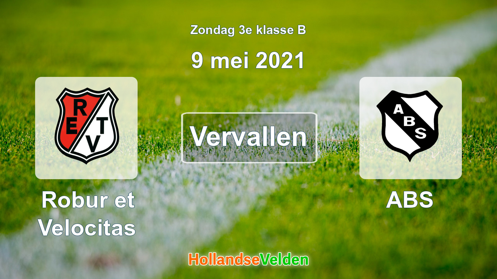 Geplande wedstrijd: Robur et Velocitas - ABS (9 mei 2021)