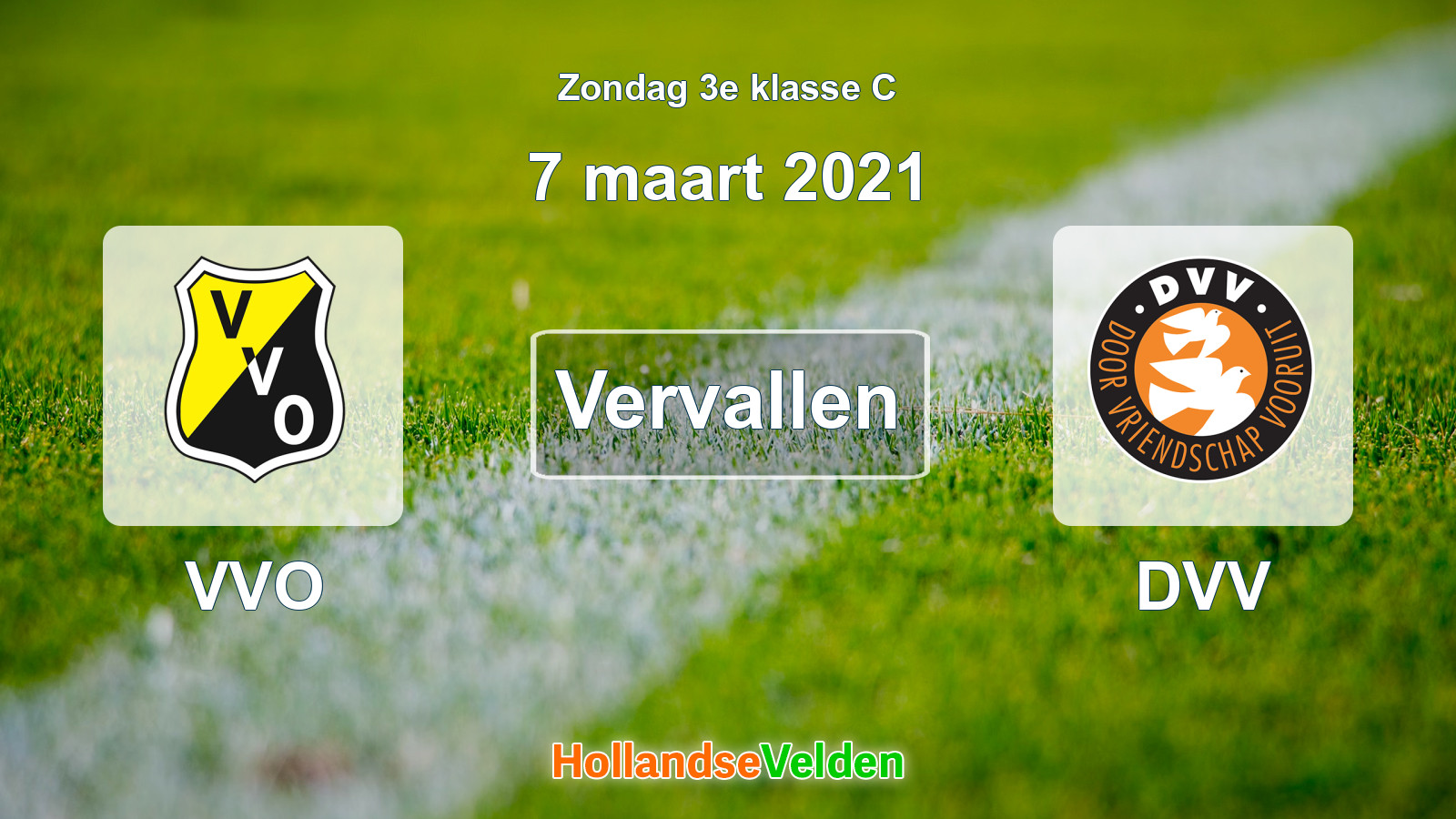 Geplande wedstrijd: VVO - DVV (7 maart 2021)