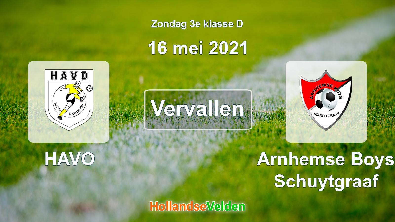 Geplande wedstrijd: HAVO - Arnhemse Boys Schuytgraaf (16 mei 2021)