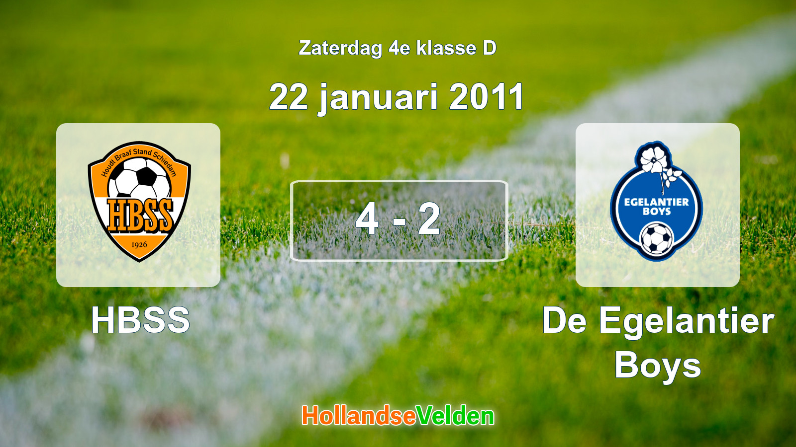 Gespeelde wedstrijd: HBSS - De Egelantier Boys 4 - 2 (22 januari 2011)