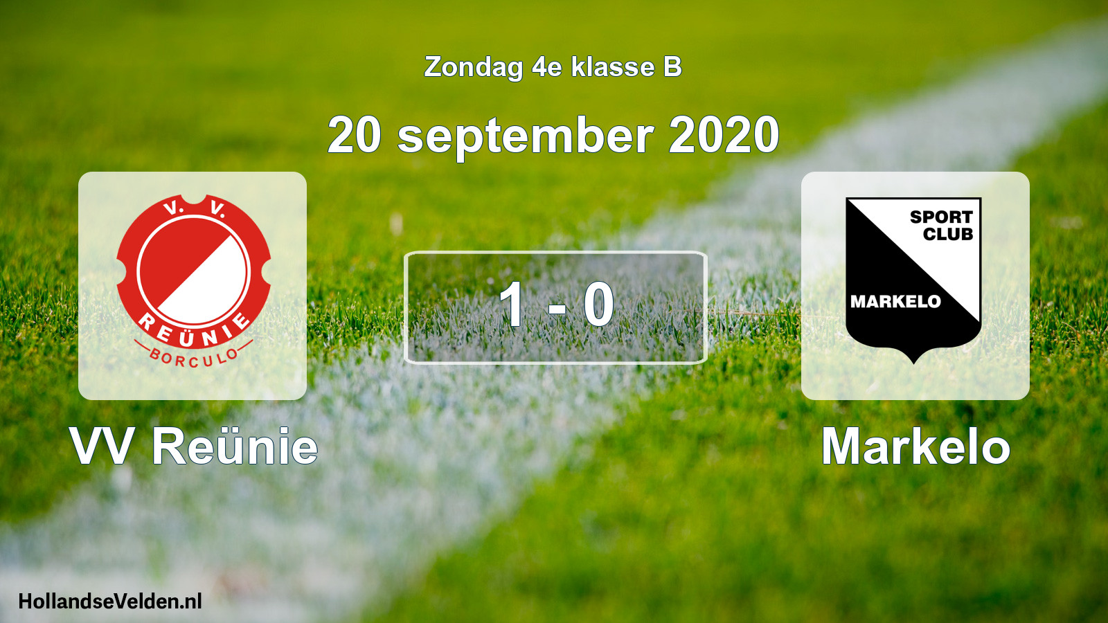 Gespeelde wedstrijd: VV Reünie - Markelo 1 - 0 (20 september 2020)