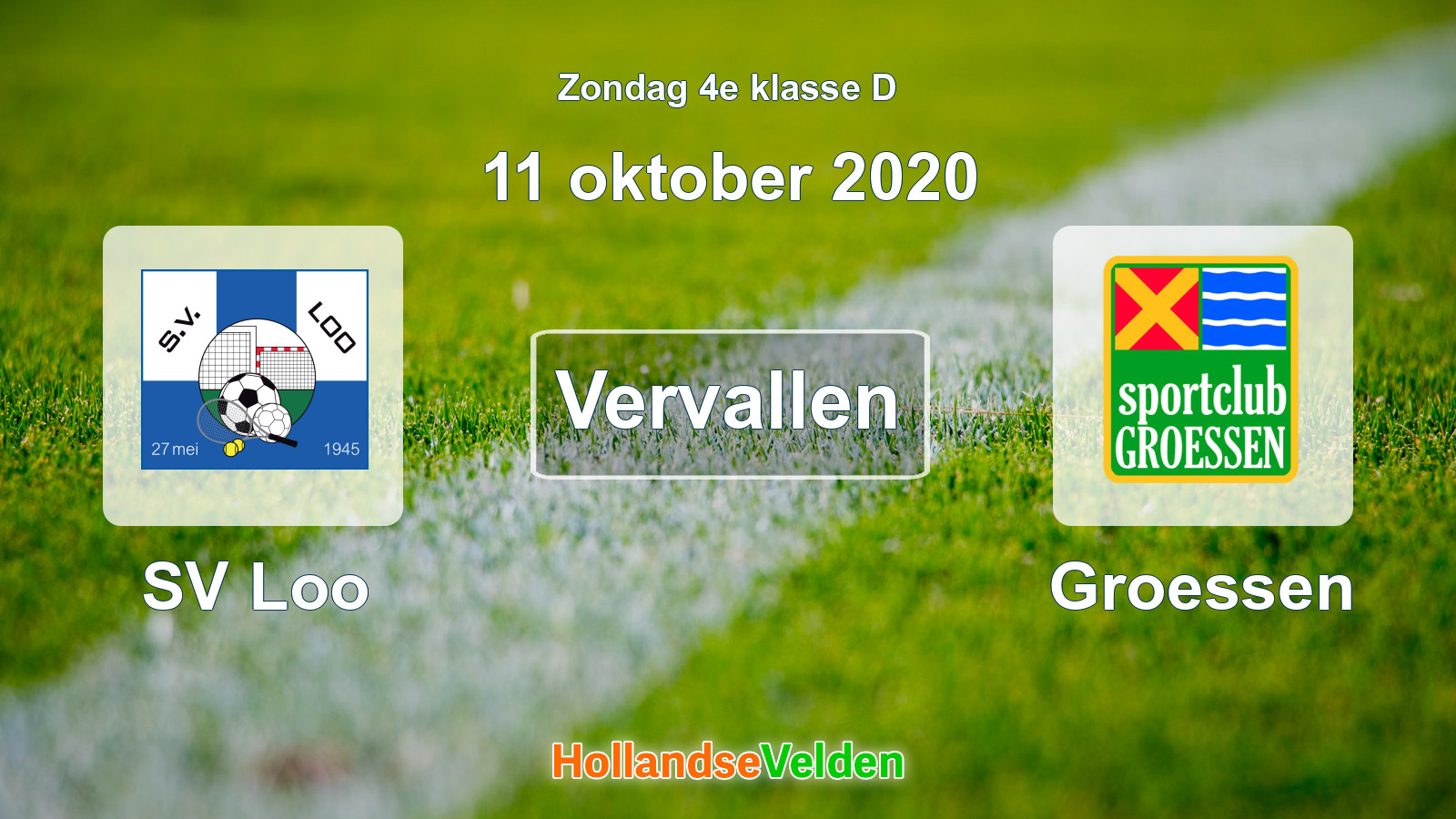 Geplande wedstrijd: SV Loo - Groessen (11 oktober 2020)