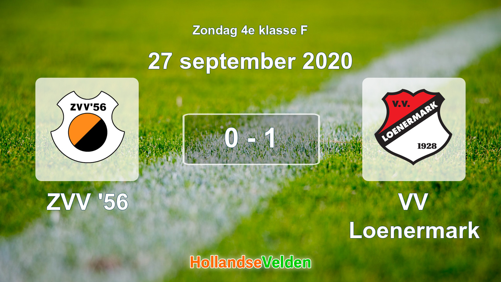 Gespeelde wedstrijd: ZVV '56 - VV Loenermark 0 - 1 (27 september 2020)