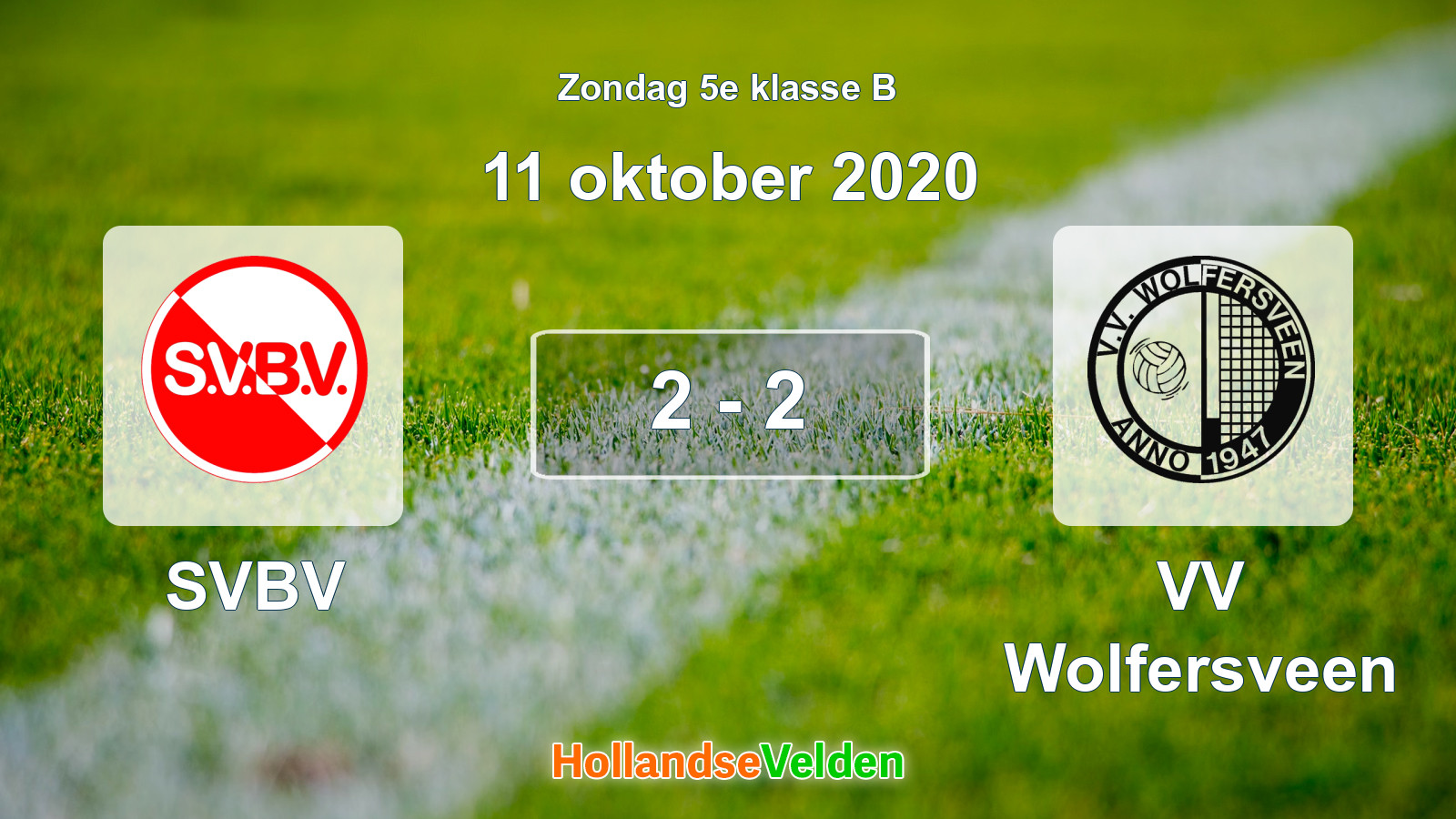 Gespeelde wedstrijd: SVBV - VV Wolfersveen 2 - 2 (11 oktober 2020)