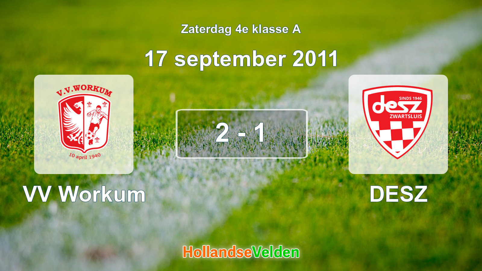 Gespeelde wedstrijd: VV Workum - DESZ 2 - 1 (17 september 2011)
