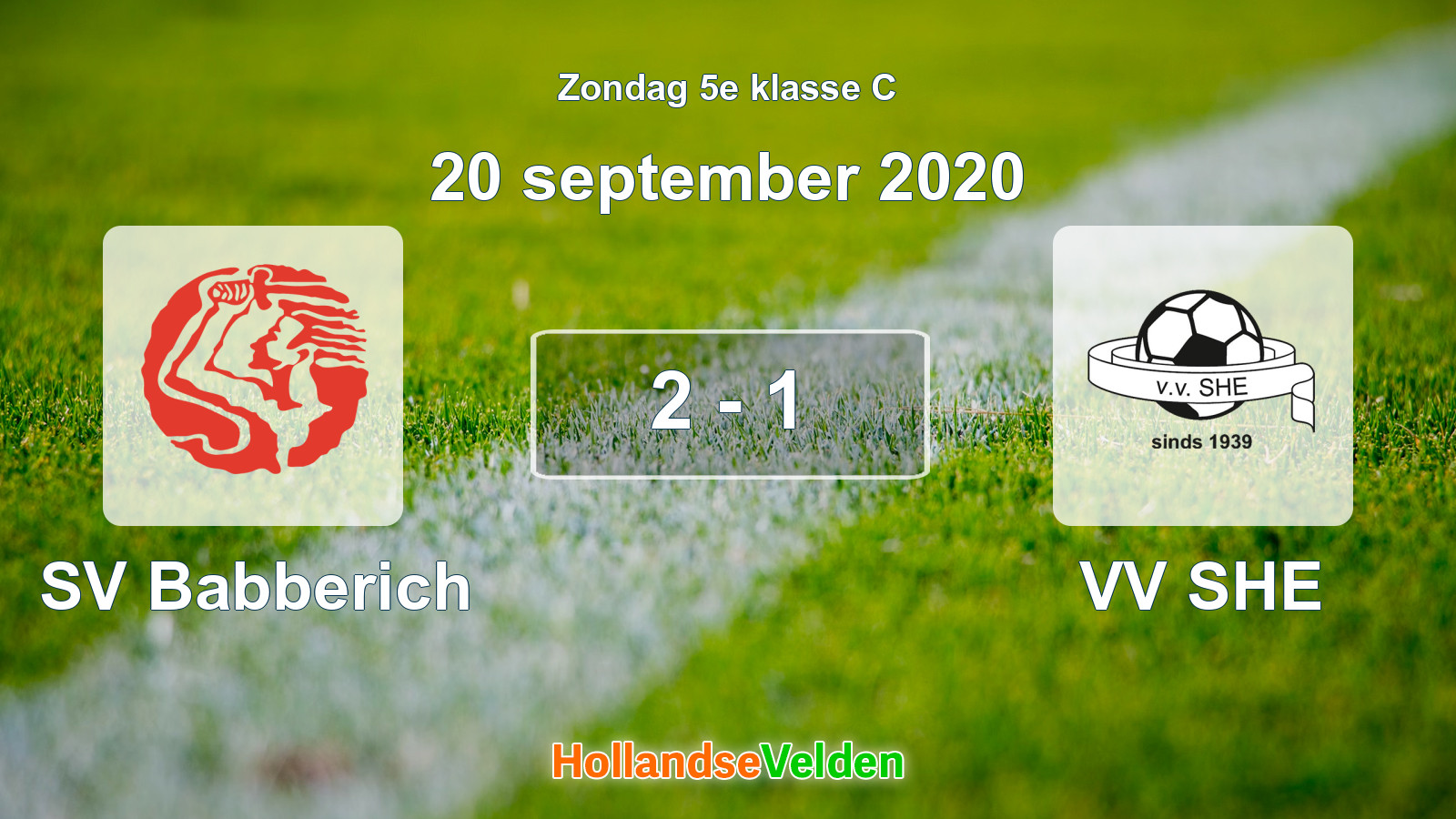 Gespeelde wedstrijd: SV Babberich - VV SHE 2 - 1 (20 september 2020)