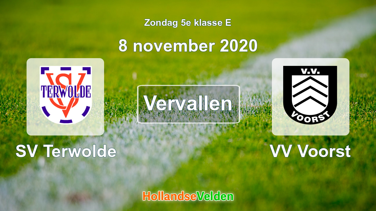 Geplande wedstrijd: SV Terwolde - VV Voorst (8 november 2020)
