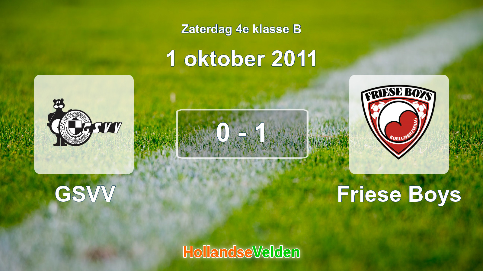 Gespeelde wedstrijd: GSVV - Friese Boys 0 - 1 (1 oktober 2011)