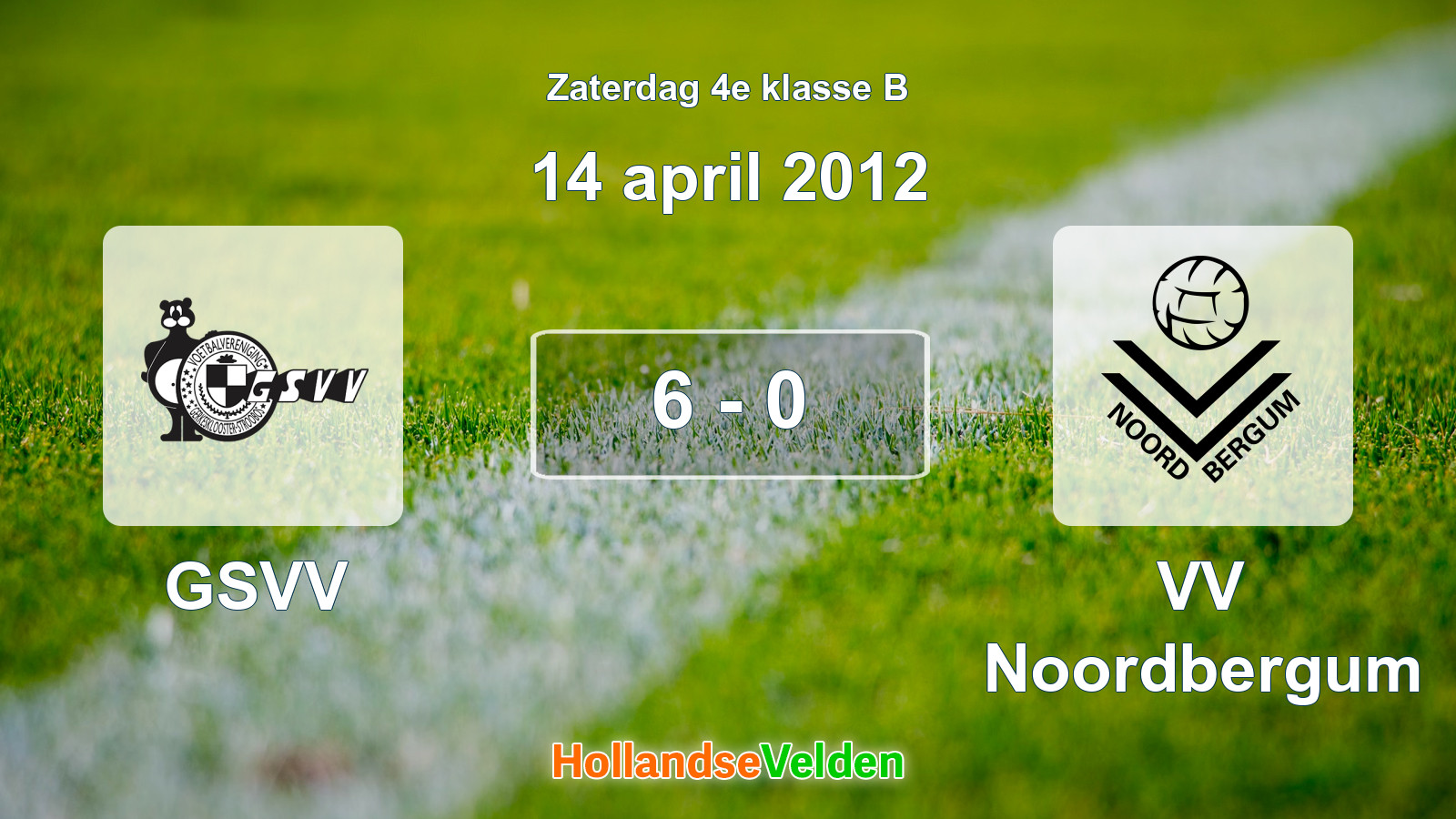 Gespeelde wedstrijd: GSVV - VV Noordbergum 6 - 0 (14 april 2012)