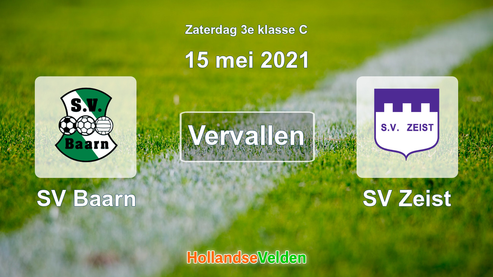 Geplande wedstrijd: SV Baarn - SV Zeist (15 mei 2021)