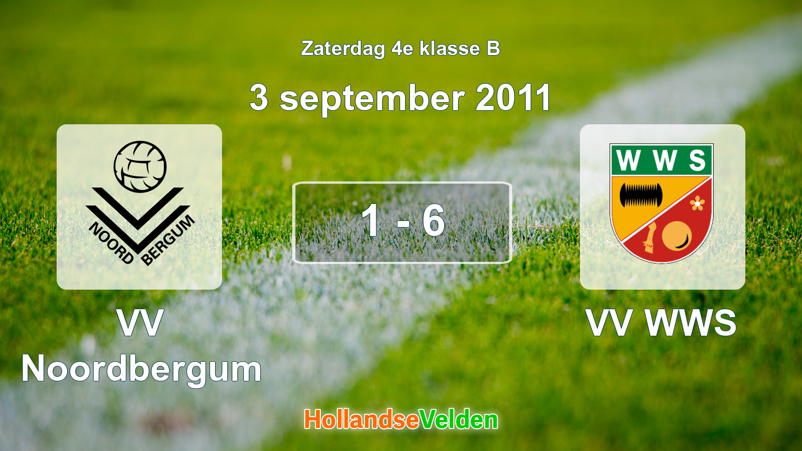 Gespeelde wedstrijd: VV Noordbergum - VV WWS 1 - 6 (3 september 2011)