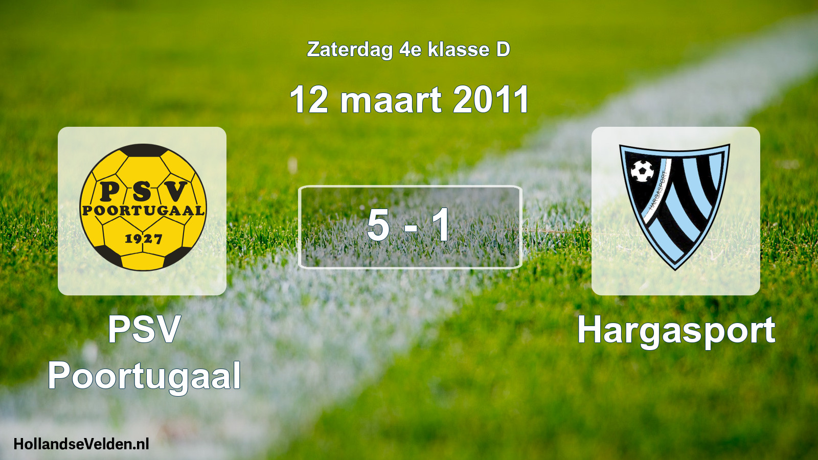 Gespeelde wedstrijd: PSV Poortugaal - Hargasport 5 - 1 (12 maart 2011)