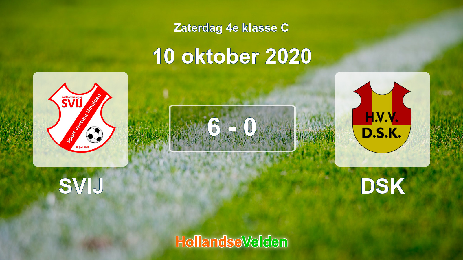 Gespeelde wedstrijd: SVIJ - DSK 6 - 0 (10 oktober 2020)