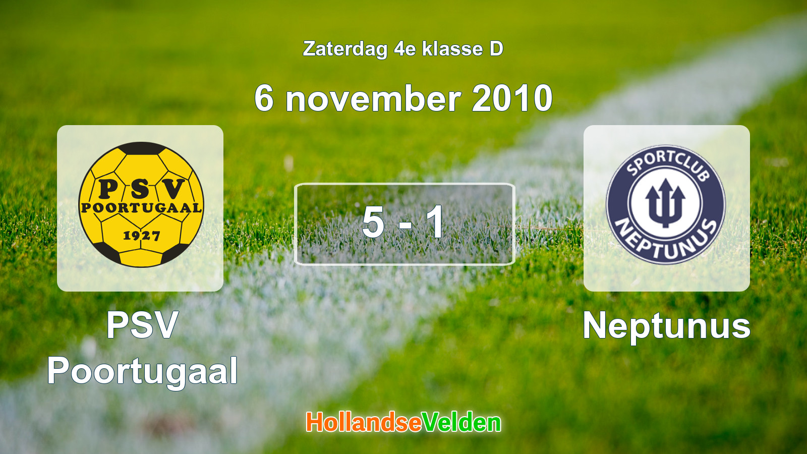 Gespeelde wedstrijd: PSV Poortugaal - Neptunus 5 - 1 (6 november 2010)