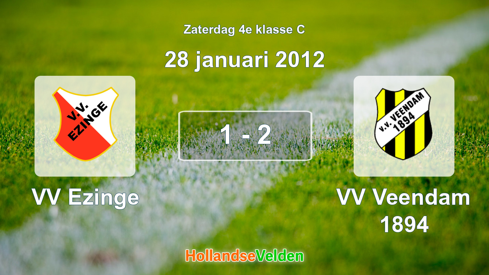 Gespeelde wedstrijd: VV Ezinge - VV Veendam 1894 1 - 2 (28 januari 2012)