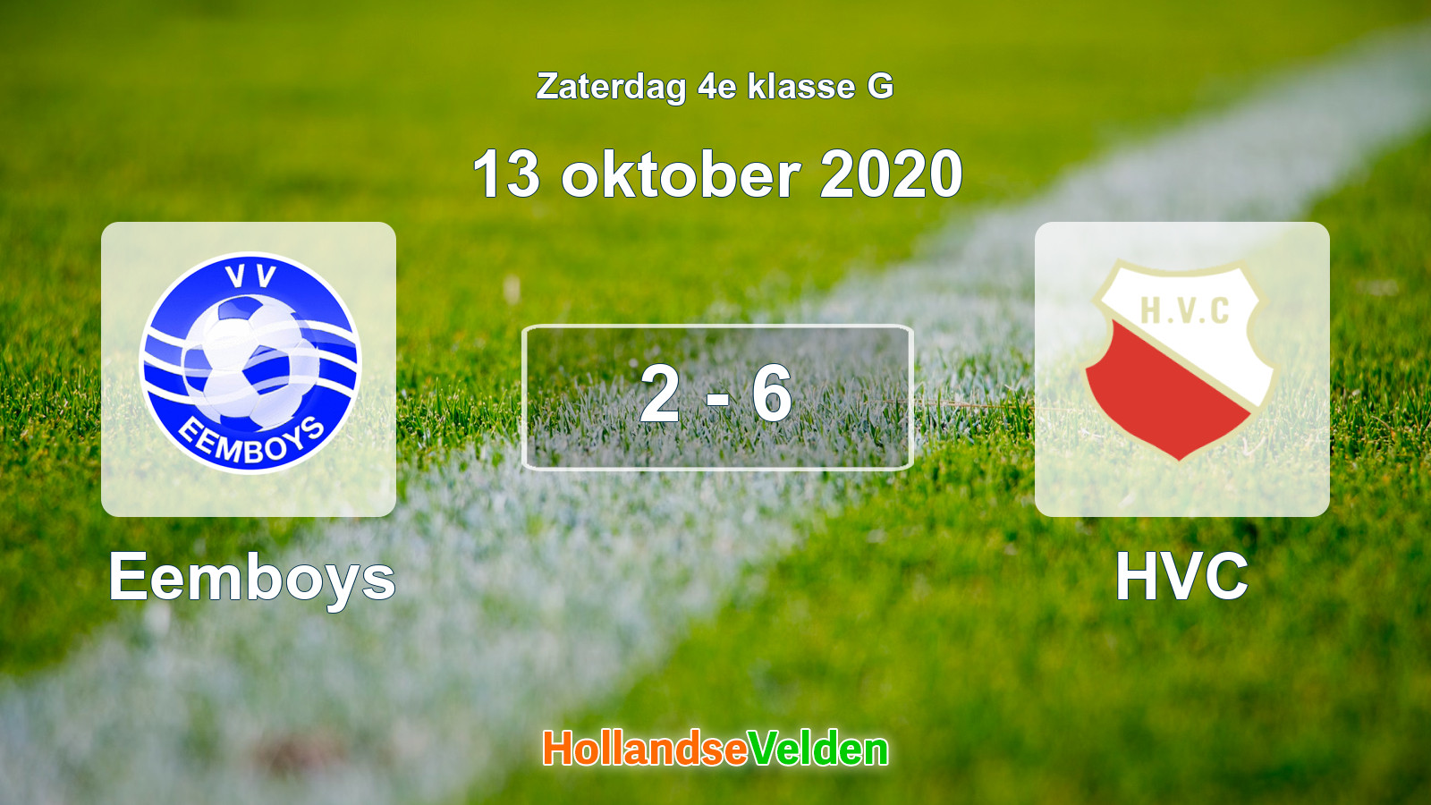 Gespeelde wedstrijd: Eemboys - HVC 2 - 6 (13 oktober 2020)